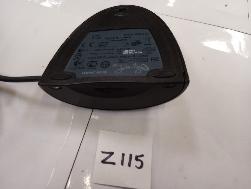 Genuine Logitech (C-BN4) Solid Black Fast RF Cordless USB Mouse Receiver *READ*