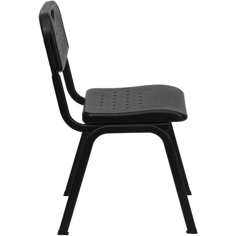 Black Plastic Stackable Chair Modern Design Office Desk Restaurant Event New