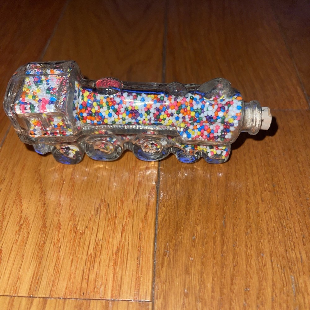 1940s TRAIN ENGINE Locomotive STOUGH E3 Wide Cab Glass CANDY CONTAINER E&A 490