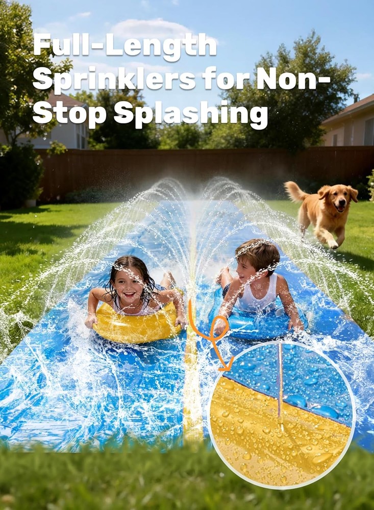Inflatable Lawn Water Slide 30ft with Boards
