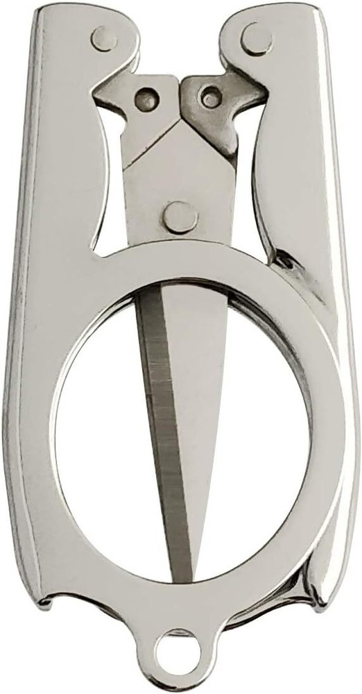 2Pcs Mini Scissors,Foldable Scissors Stainless,Travel for Can Silver