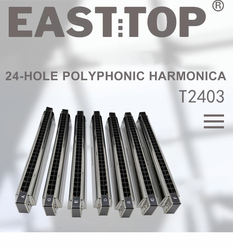 EASTTOP polyphonic harmonica 7 Sets 24-hole for Beginner Adult Student Harmonica