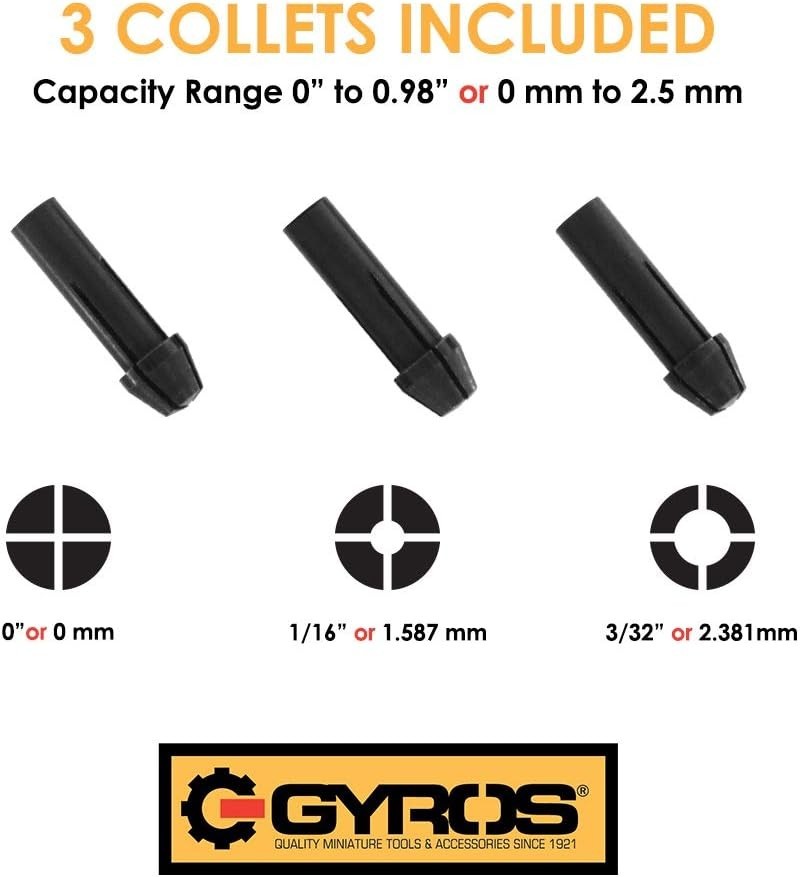 Micro Drill Chuck Adapter - Keyless, Lightweight, 3 Collets for Ultimate Control