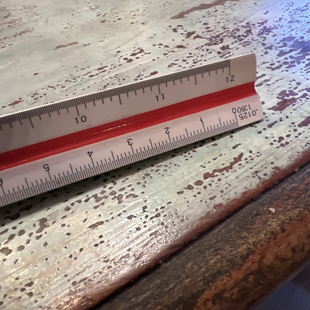 Alvin 247P 12" Triangular Drafting Engineer Scale Ruler Tri-Color EUC