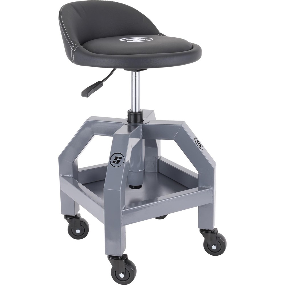 Heavy Duty Adjustable Height Rolling Shop Stool With Tool Tray