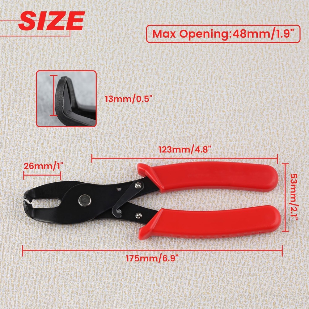 LEONTOOL Strain Relief Crimper, Bushing Pliers Red & Black