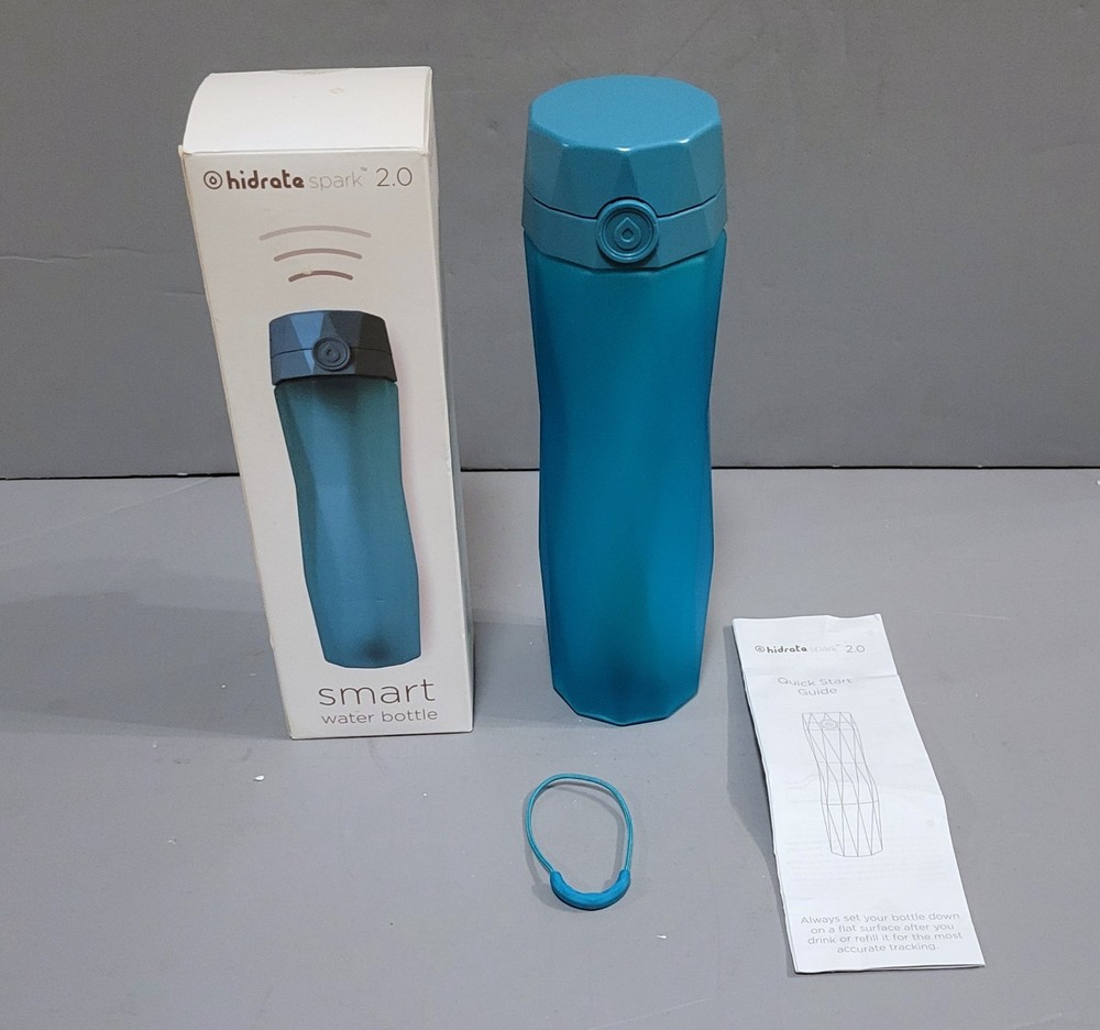 Hidrate Spark 2.0 Smart Water Bottle Teal Blue Bluetooth Hydration Tracker