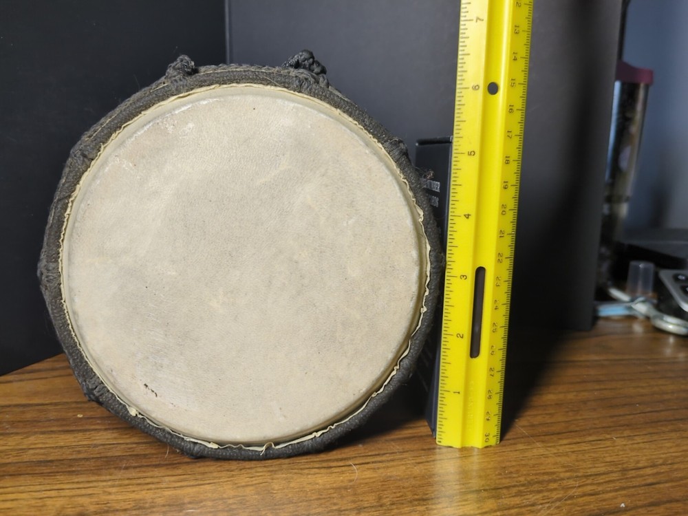 10" Djembe Drum Hand Painted Multicolored Dot Aborigine With Turtle Pattern