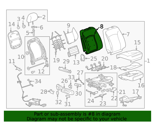 Genuine GM Passenger Side Front Seat Back Pad 22774673