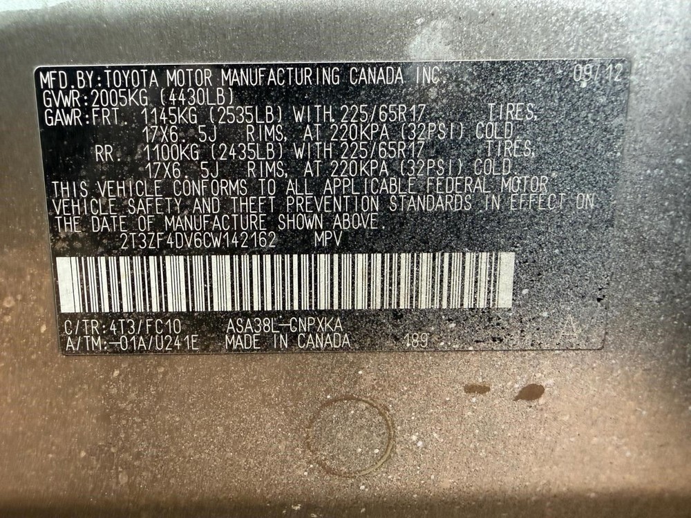 RAV 4 2012 Fuse Box Cabin 104961807