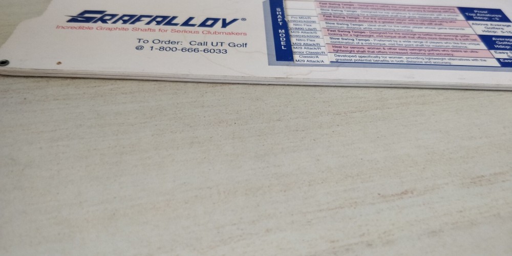 Vintage 1994 - Calculator Slide Rule - Grafalloy - Golf Shaft Selector