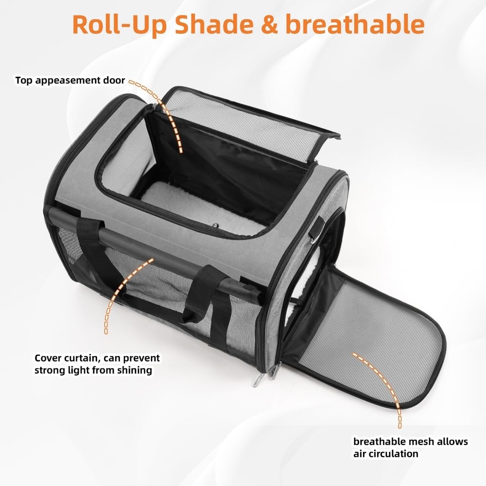 Cat Carrier Backpack - Multifunctional, Firm & Foldable with Roll-Up Shade, B...