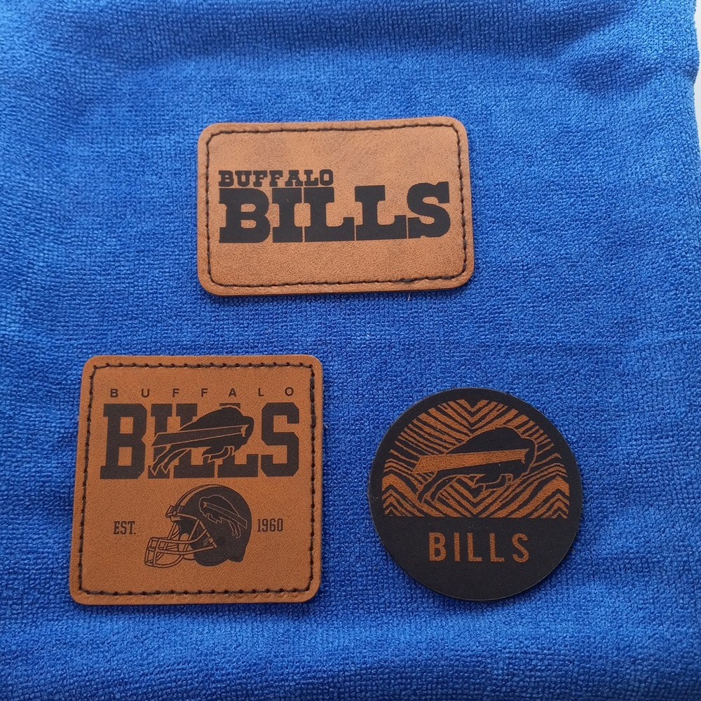 Bills Leather Iron on Patch For Hats And Accessories