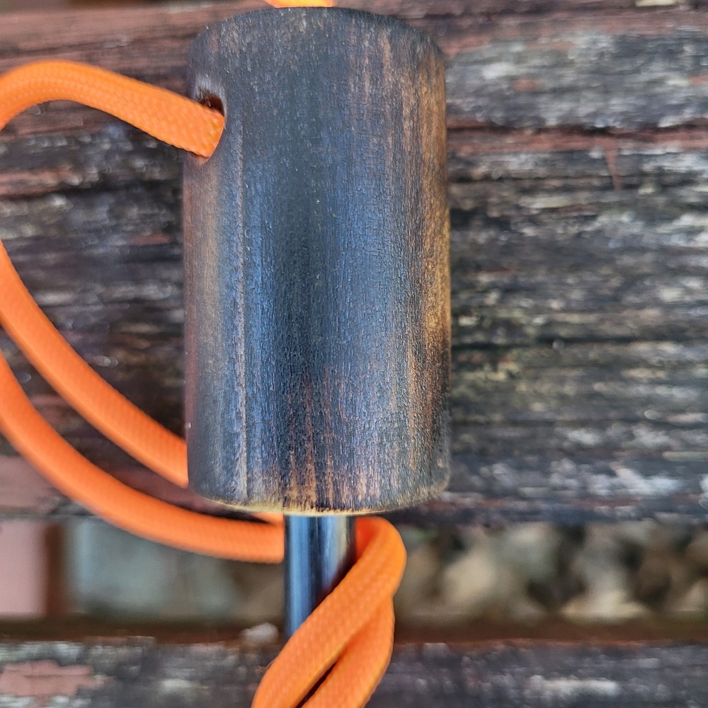 Survival Fire Starter / Handmade With Fired Wood Handle And Custom Striker