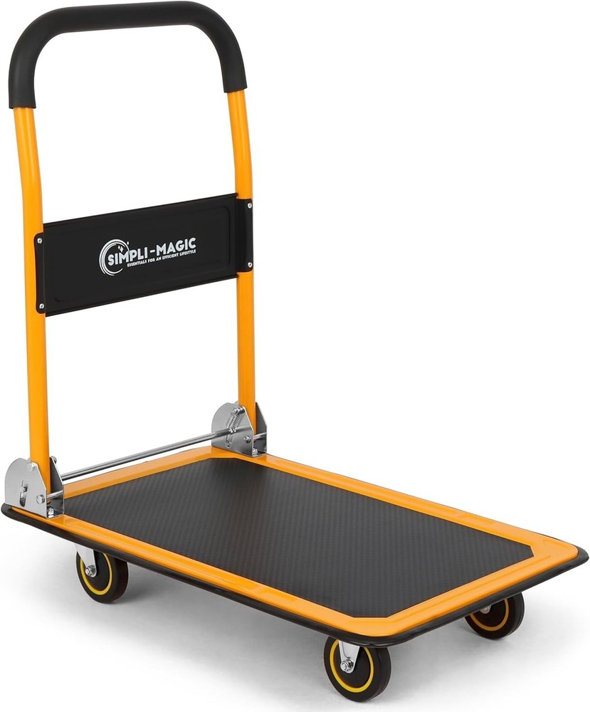 Durable Flat Bed Cart with 330 LBS Capacity & Foldable Design - Perfect for Home