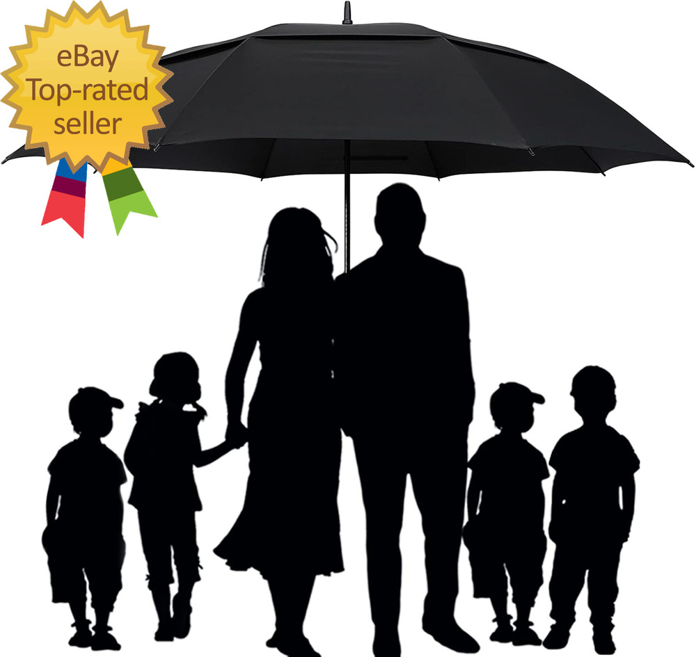72 Inch Huge Large Oversize Golf Umbrella Automatic Open Double Canopy Vented