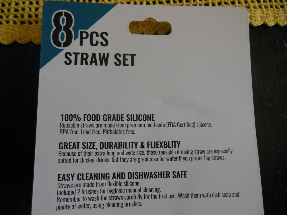 Silicone Straw Set ** 8 pcs *** Free Shipping