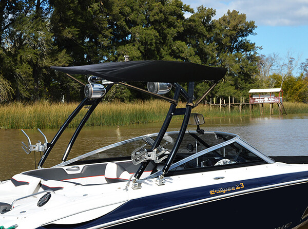 Reborn Launch Wakeboard Tower Black Coated Plus Pro3 Tower Bimini Package