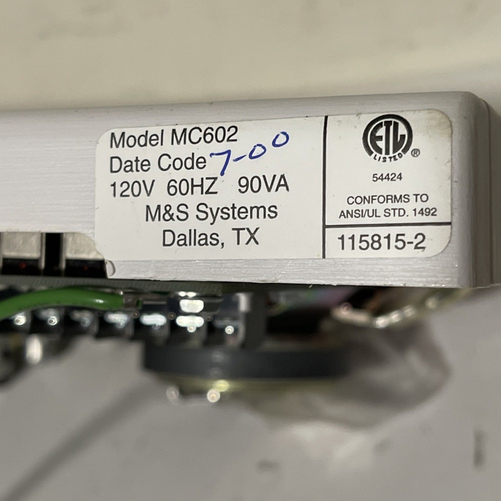 M&S Systems Model MC602 Intercom Panel (FOR PARTS, AS-IS)