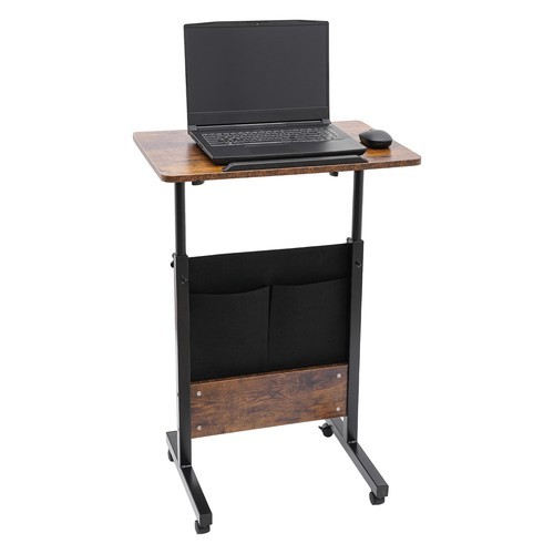 Office Rolling Laptop Desk Adjustable Height Computer Table 32-47in W/ Storage
