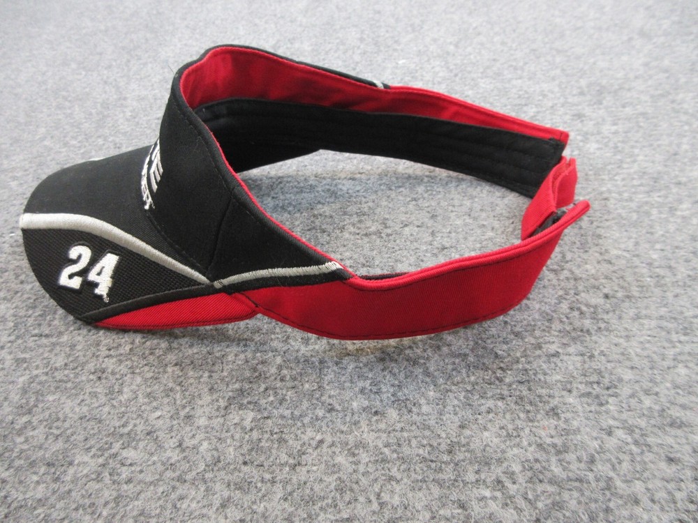 Jeff Gordon Hat Cap Strap Back Visor Black Red Nascar Outdoors Racing