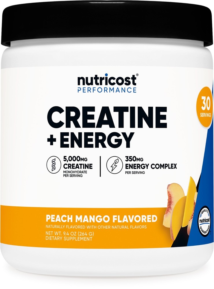 Nutricost Creatine + Energy 30 Servings (Peach Mango Flavored)
