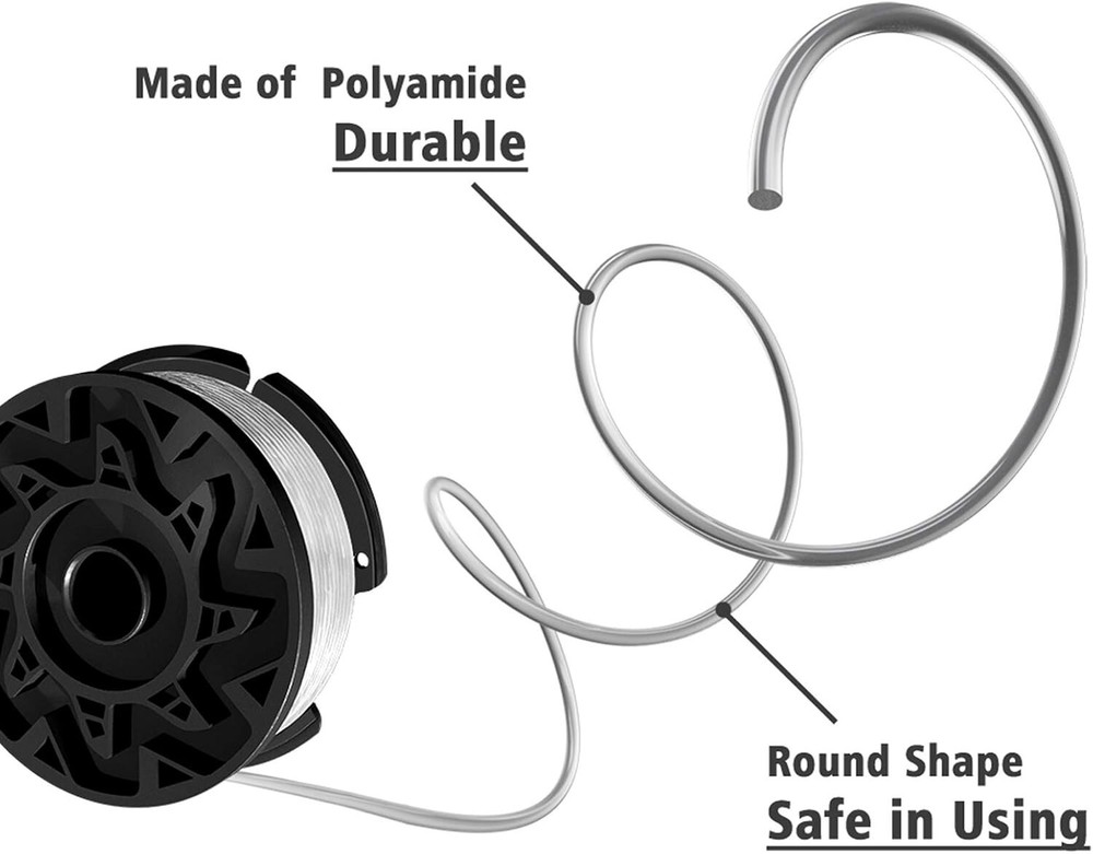 (6) Replacement for BLACK+DECKER AF-100-3ZP 30ft .065" String Trimmer Line Spool