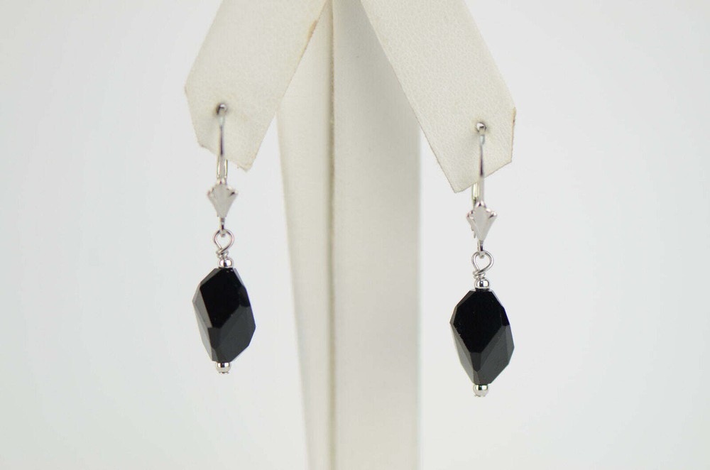 Pearl Crystal Element Colored Crystal Sterling Silver Dangle Drop Earrings