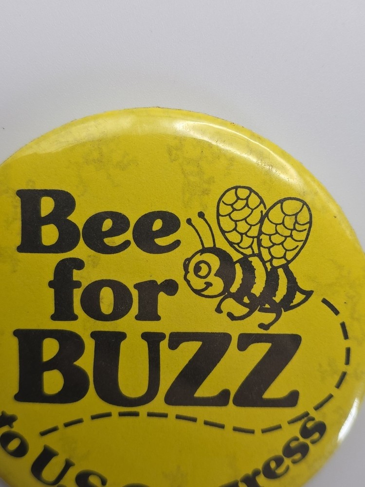 Bee for Buzz to U.S. Congress Button Pinback Pin