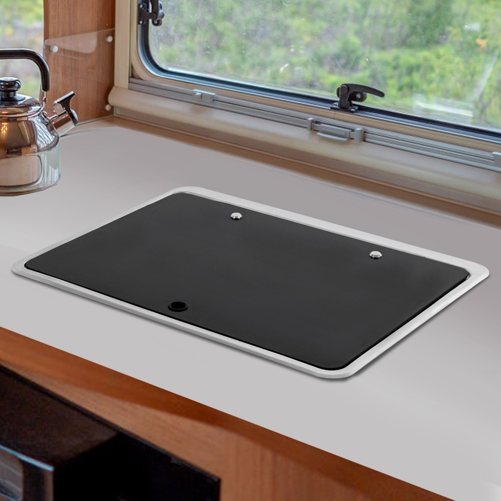RV Sink Kitchen Sink with Hot&Cold Faucet and Tempered Glass Lid Stainless Steel
