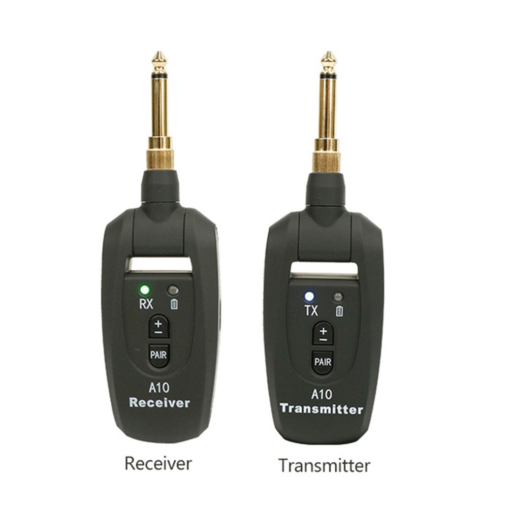 Wireless Guitar Transmitter & Receiver System 100ft Range 5H Play 2.4GHz Band