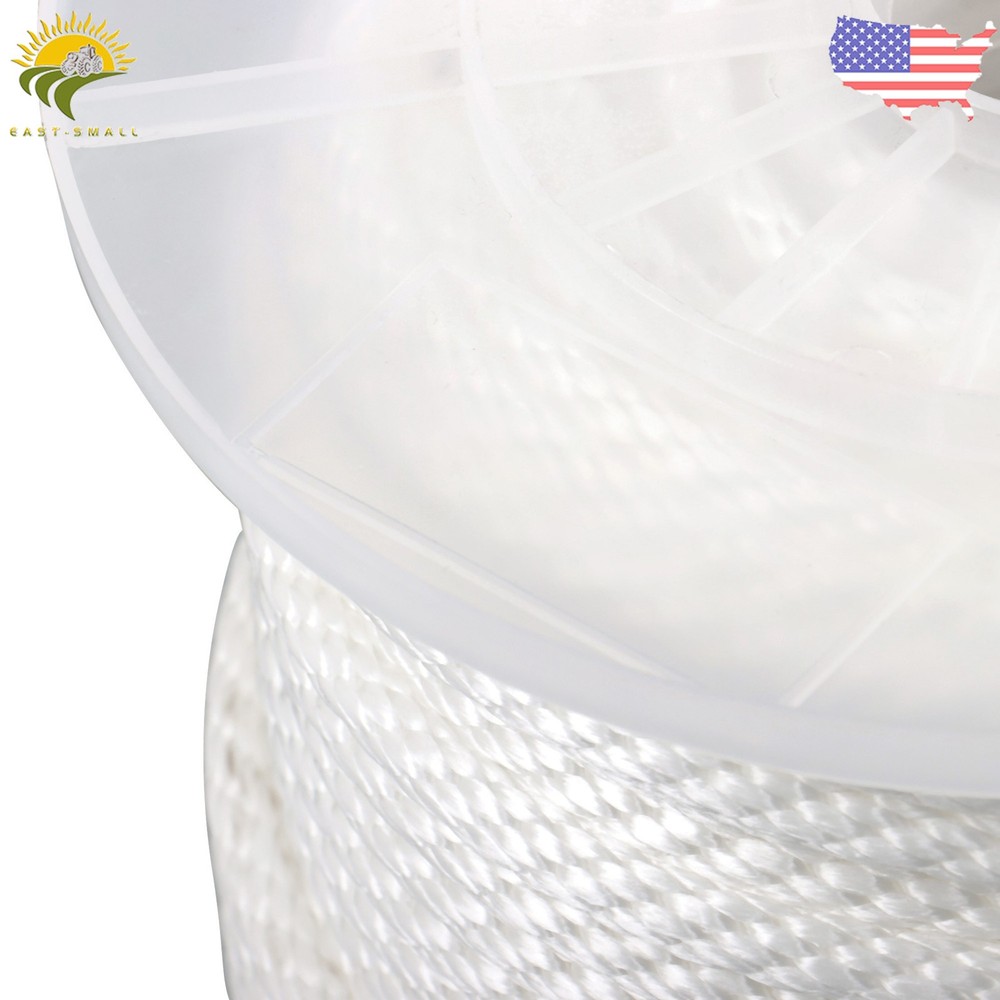 5/16" × 250' White Nylon Rope Sturdy Spool Solid Braid Rope Abrasion Resistance