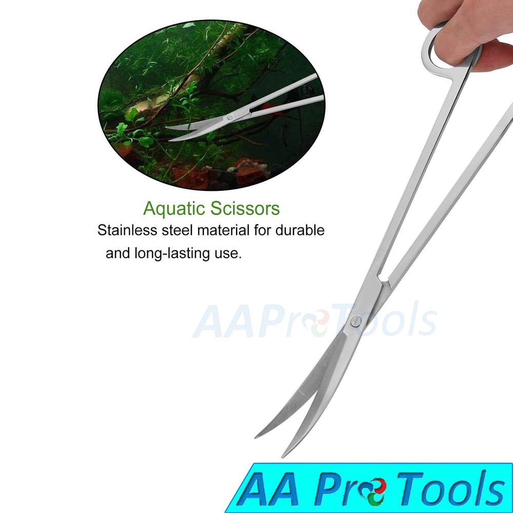 Fish Aquarium Cleaner Kelly Scissors Curved 18" Extra Long Handle Sharp/Sharp