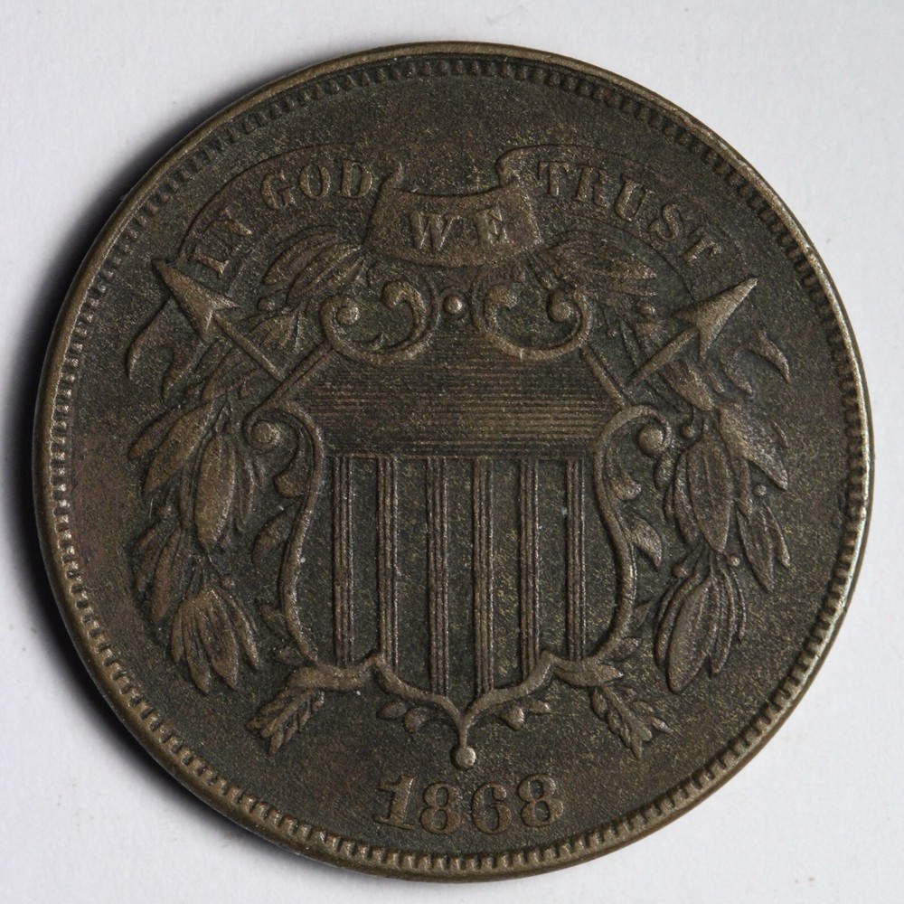 1868 Two Cent Piece XF+ E169 RTFE
