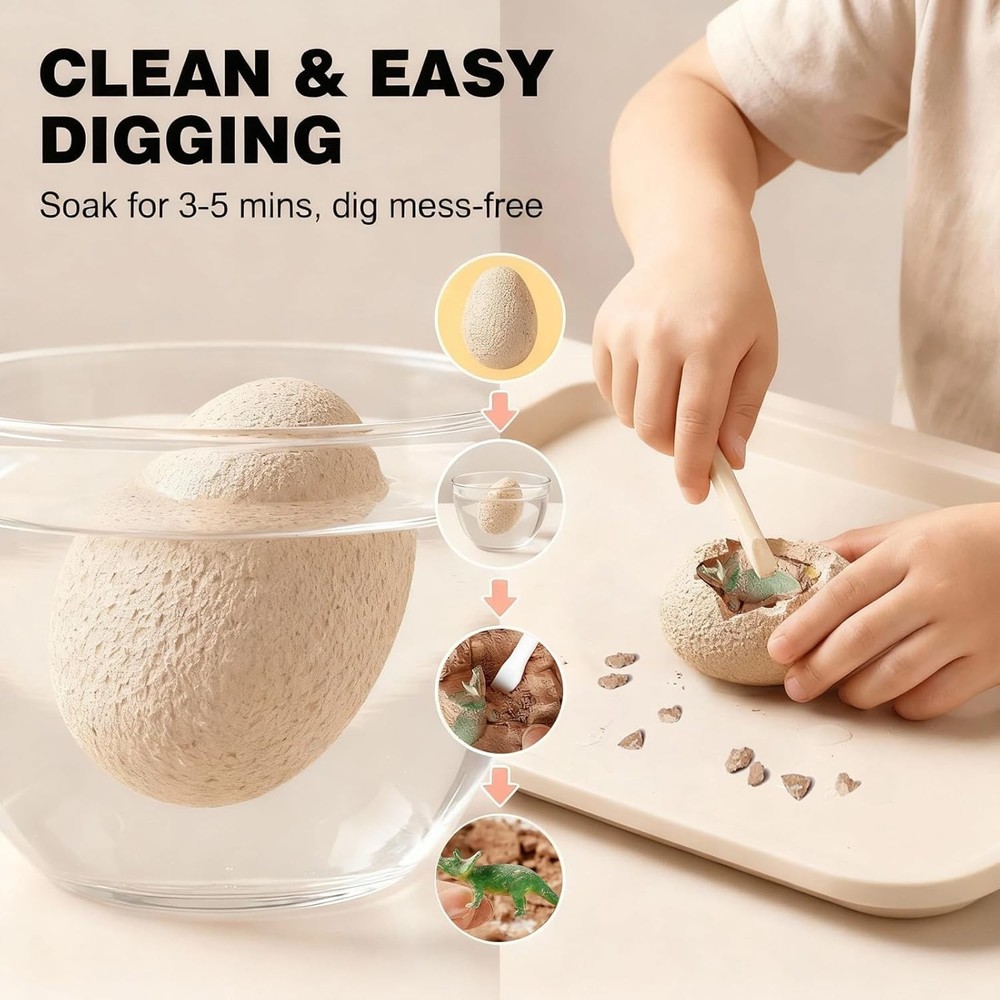 Dino Eggs Dig Kit, 12 Pack Dinosaur Eggs Excavation Science Experiments Kits ...