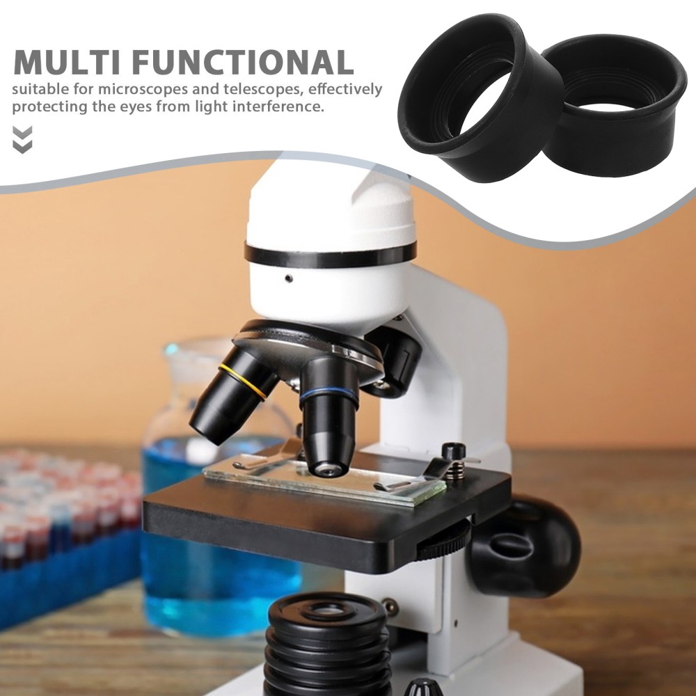 2 Pcs Microscope Eyepiece Cover Rubber Protector Binoculars Parts