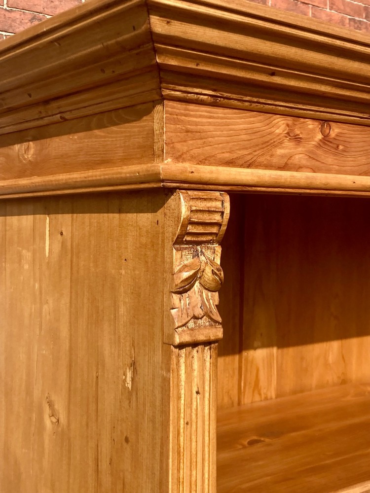 Pine Bookcase with Half Doors from Armoire