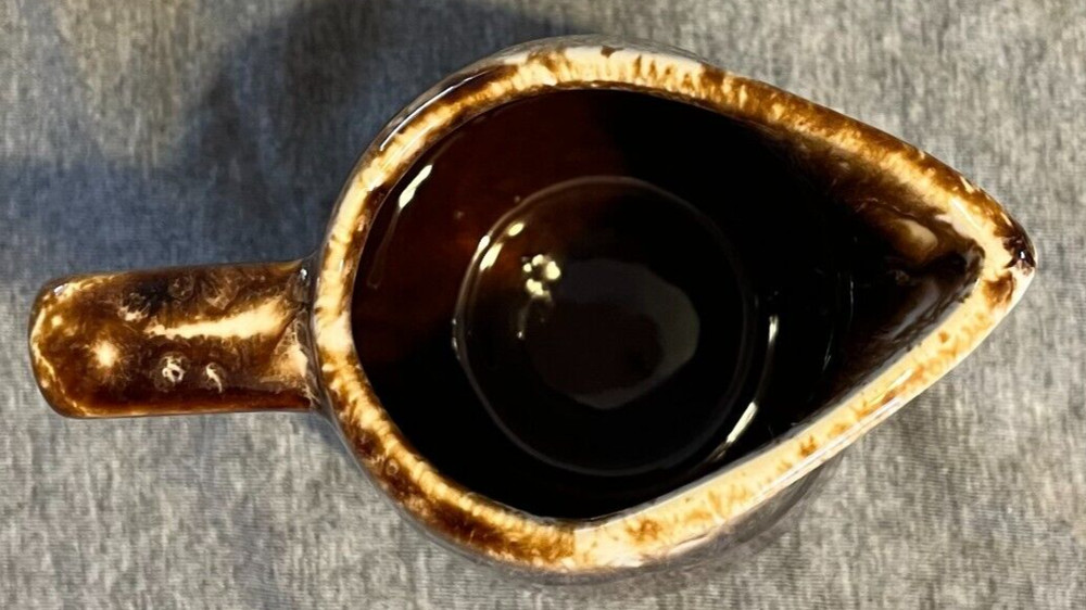 McCoy USA Brown Drip Glaze Creamer