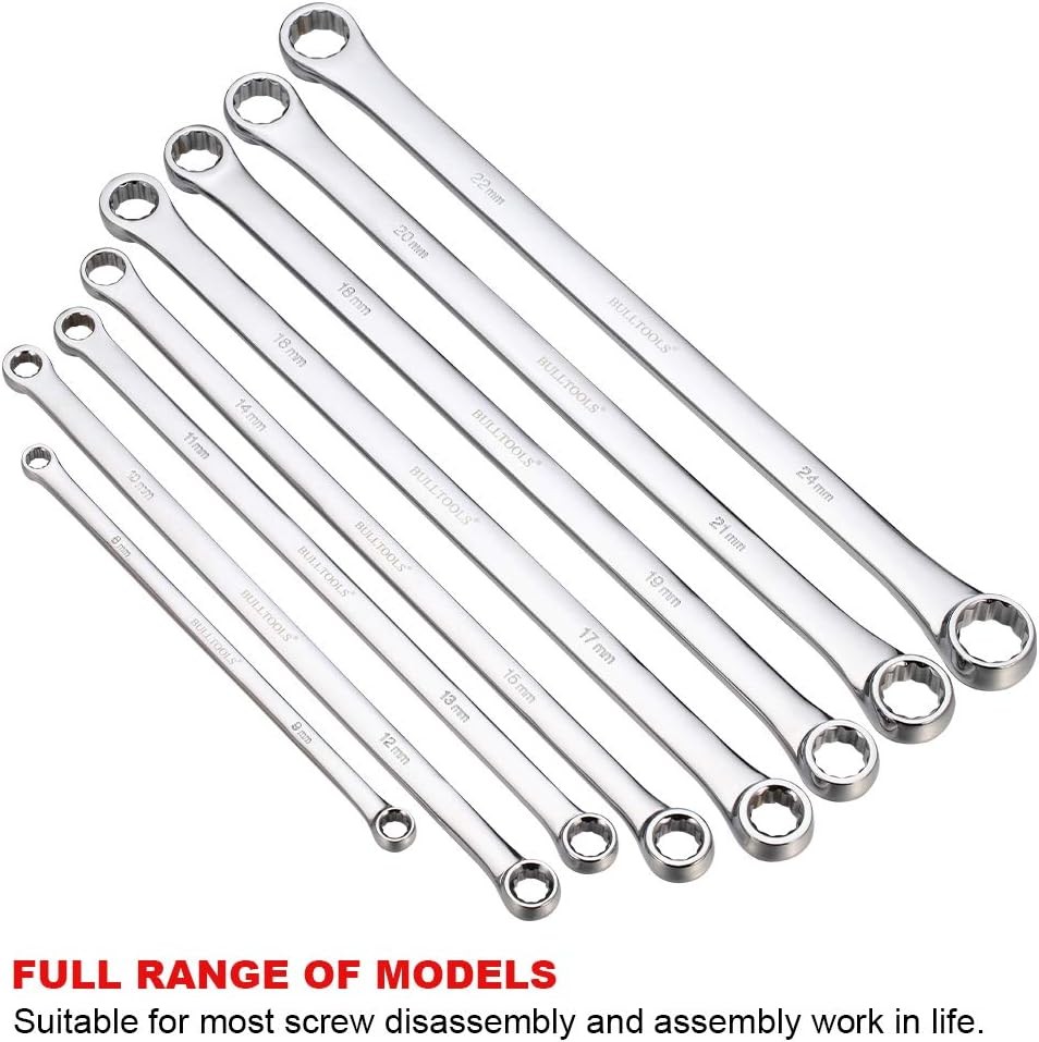 BULLTOOLS Extra Long Double Box End Wrench Set
