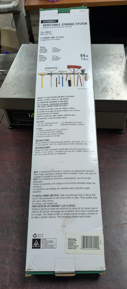 🤪 EVERBILT WALL MOUNT ADJUSTABLE STORAGE SYSTEM 248486