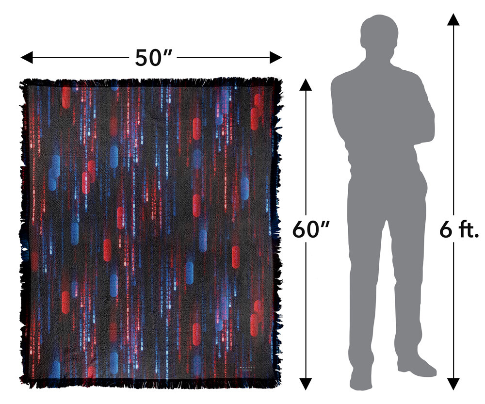 The Matrix Resurrections Blanket, 50"x60" Pill Code Woven Cotton Blend Throw