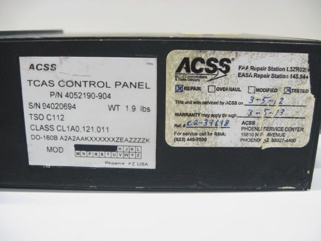 TCAS Control Panel - PN: 4052190-904