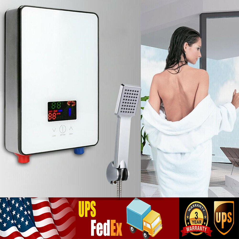 110V Whole House Electric Tankless Instant Water Heater 4500W with Shower Head