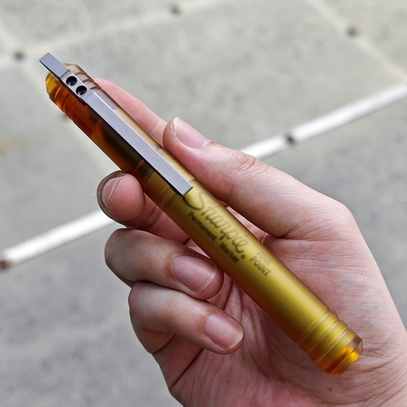 1PC PEI Titanium Pocket Marker Pen EDC Portable Multifunction Replaceable Refill