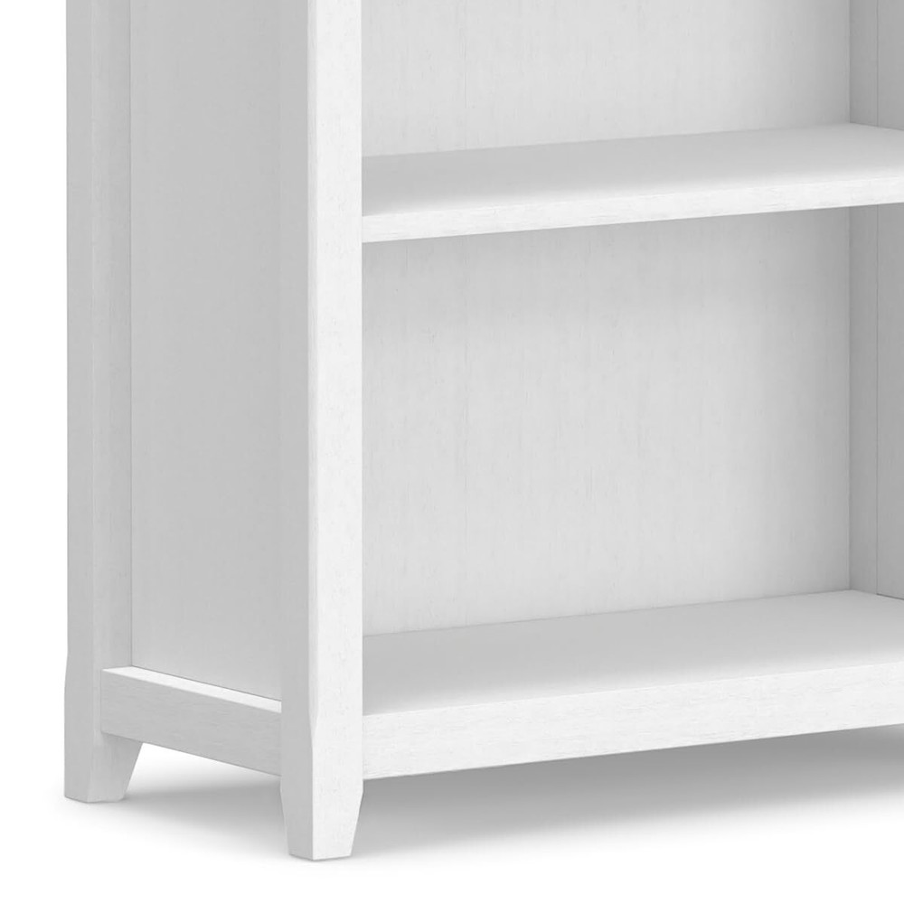 SIMPLIHOME Amherst SOLID WOOD 30 Inch Transitional 5 Shelf Bookcase in White For