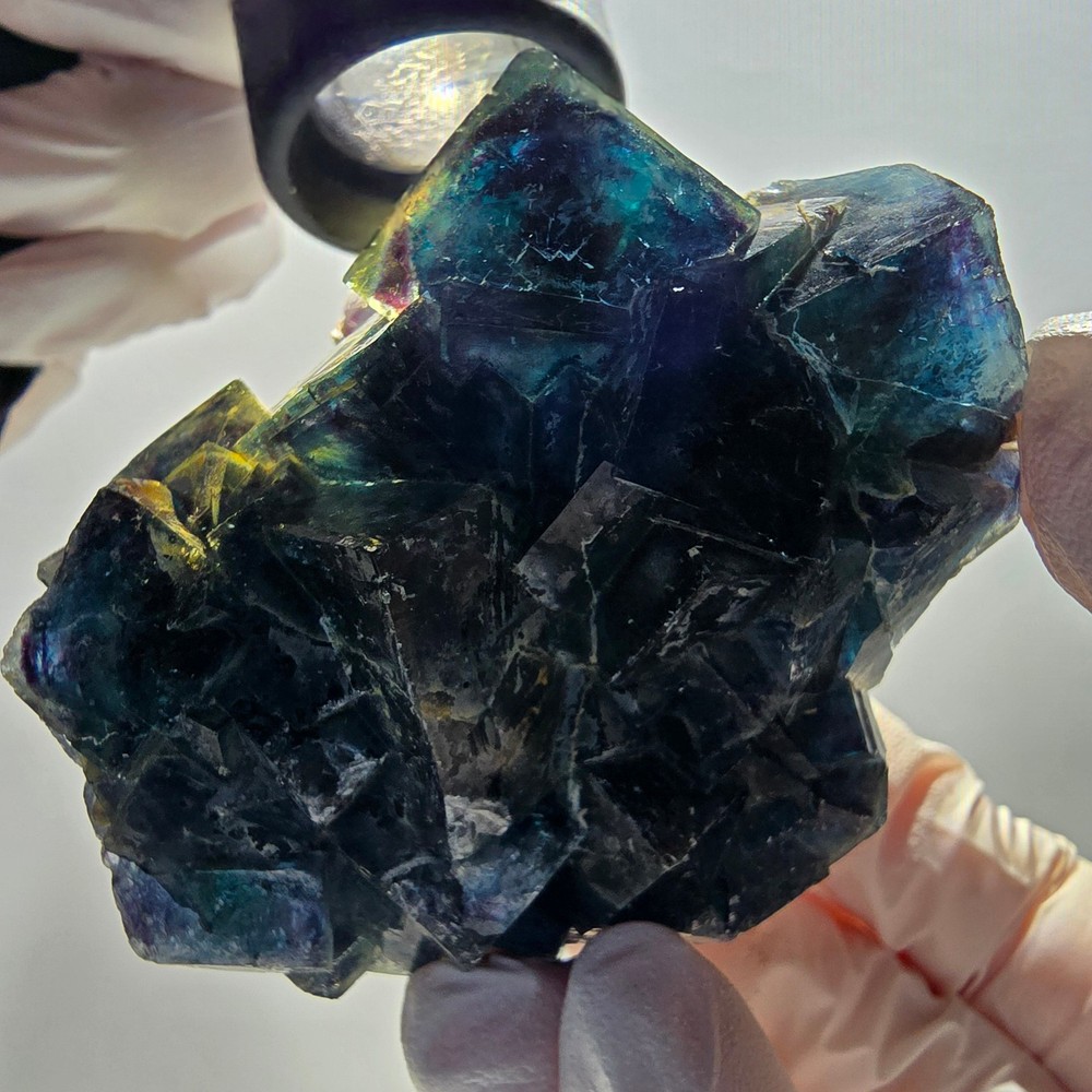 Phantom Fluorite Cube Specimen, blue Butterfly Pocket, Okorusu, Namibia
