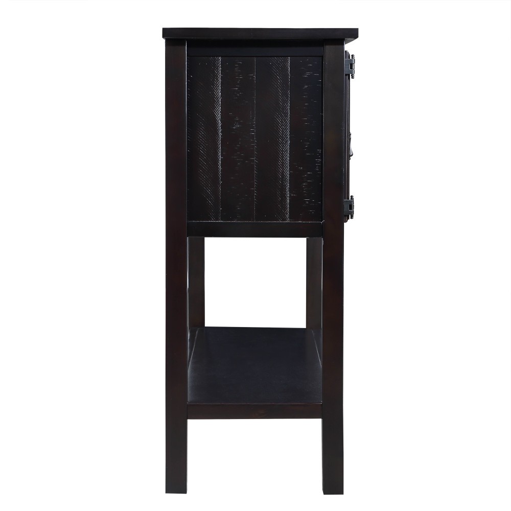 Solid Wood 48'' Sideboard Console Table - 2 Drawers/Cabinets, Shelf,Espresso