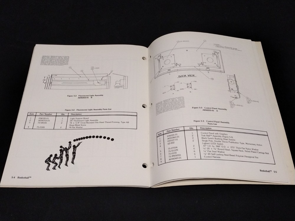 BASKETBALL ARCADE GAME OPERATION MANUAL ATARI 1979