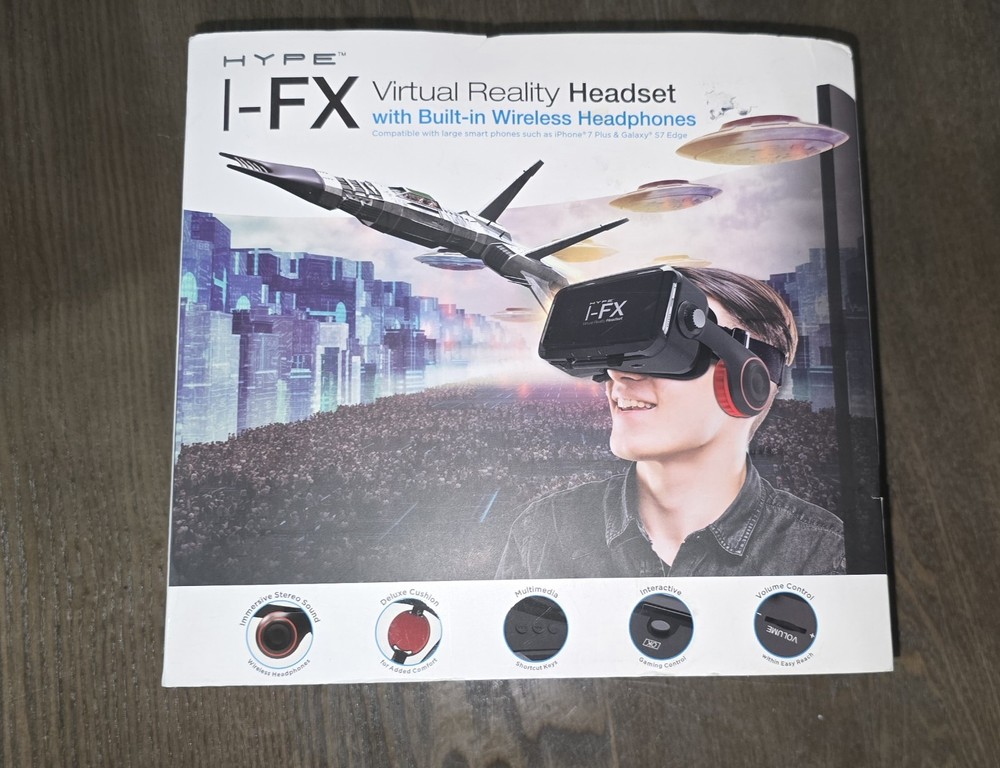 Bluetooth Virtual Reality VR Headset With Wireless Headphones