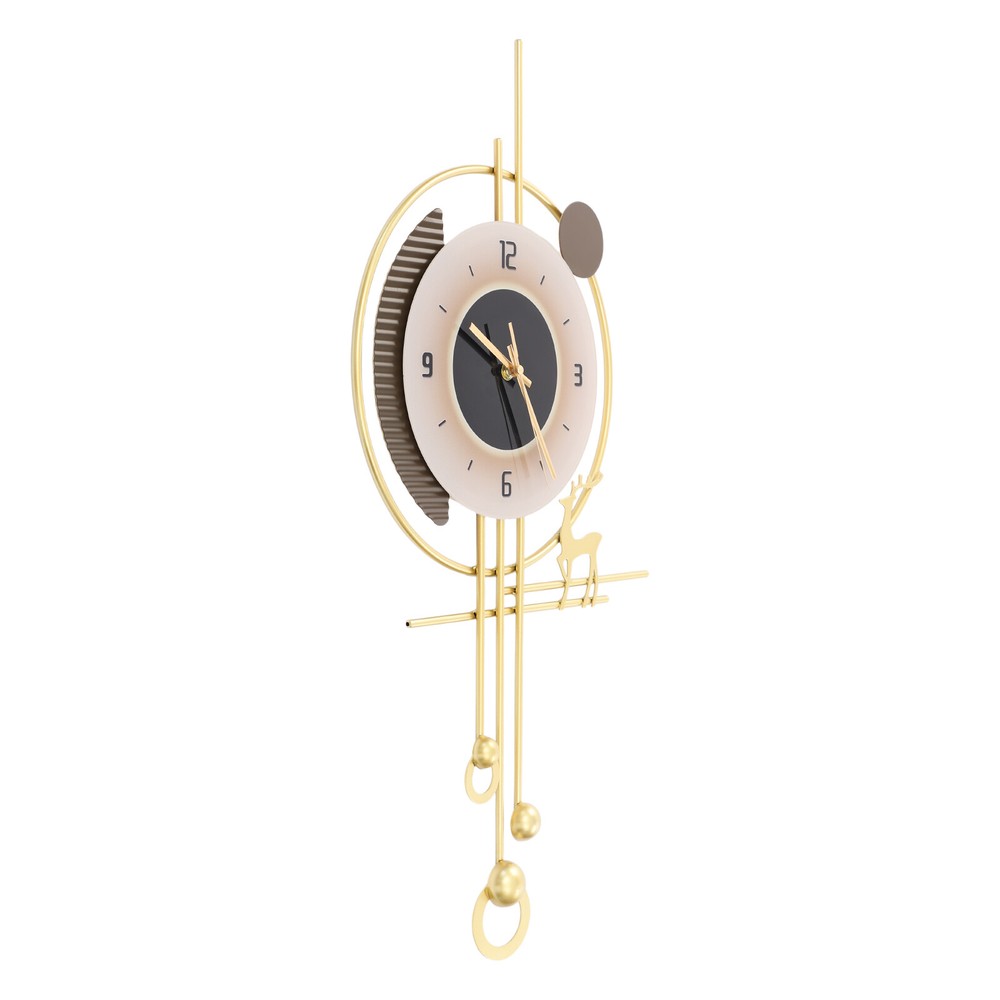 Modern Wall Clock, LED Lighting Wall Clock, Large Gold Decorative Wall Clock